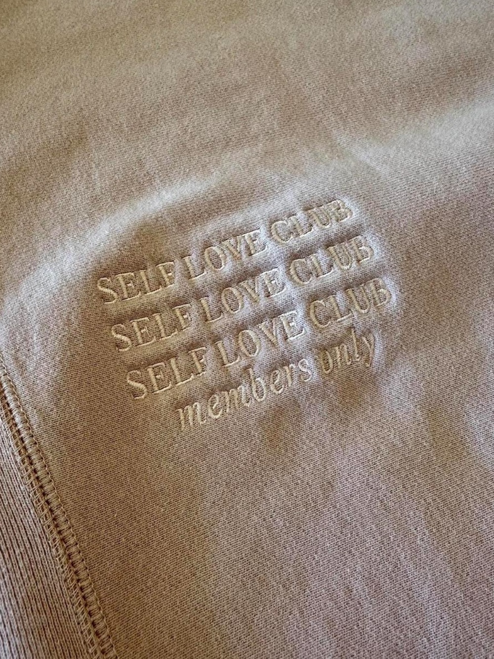Mayfair The Label Self Love Club Embroidered Oversized Pink Crewneck Sweatshirt - Picture 4 of 8